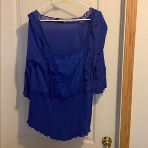 Blue three quarter sleeves shirt